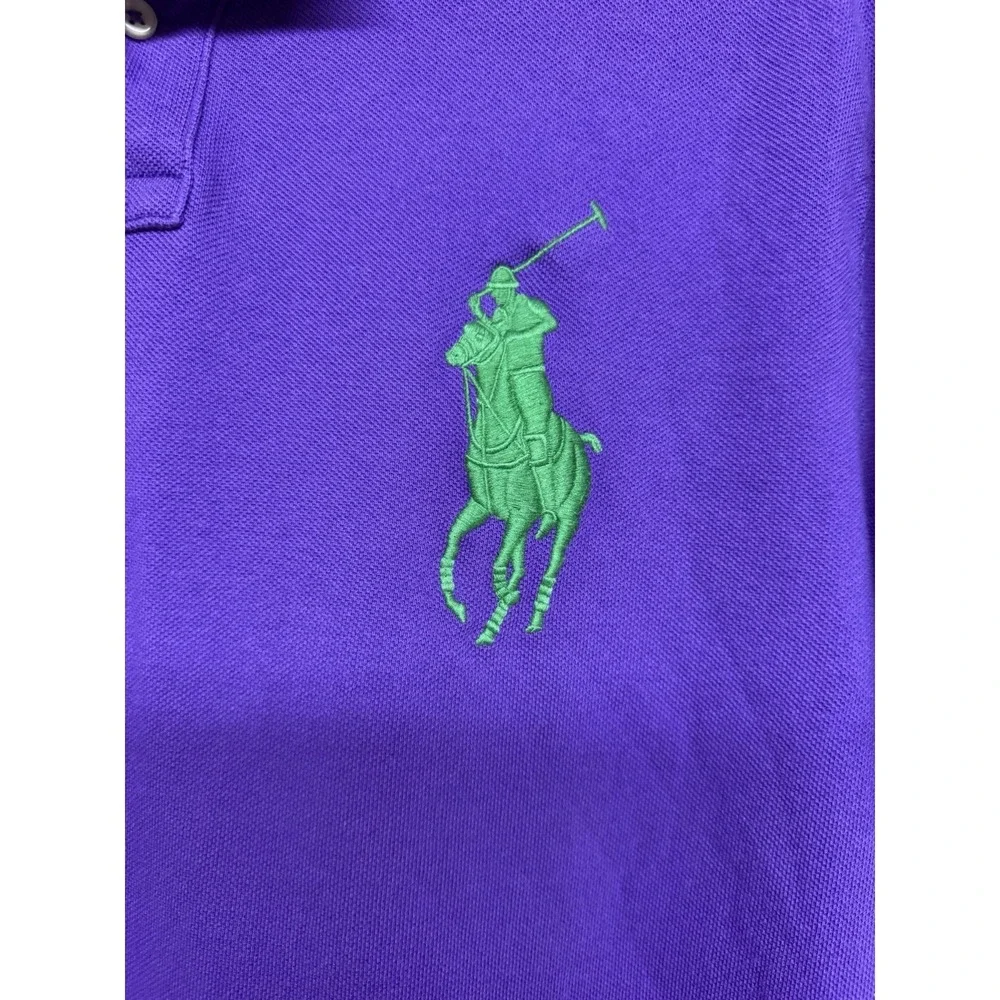 Polo Ralph Lauren Big Pony Polo Shirt Custom‎ Slim Fit Purple Men's Size Large
